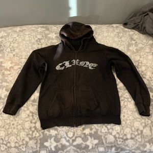 Rhinestone zip up